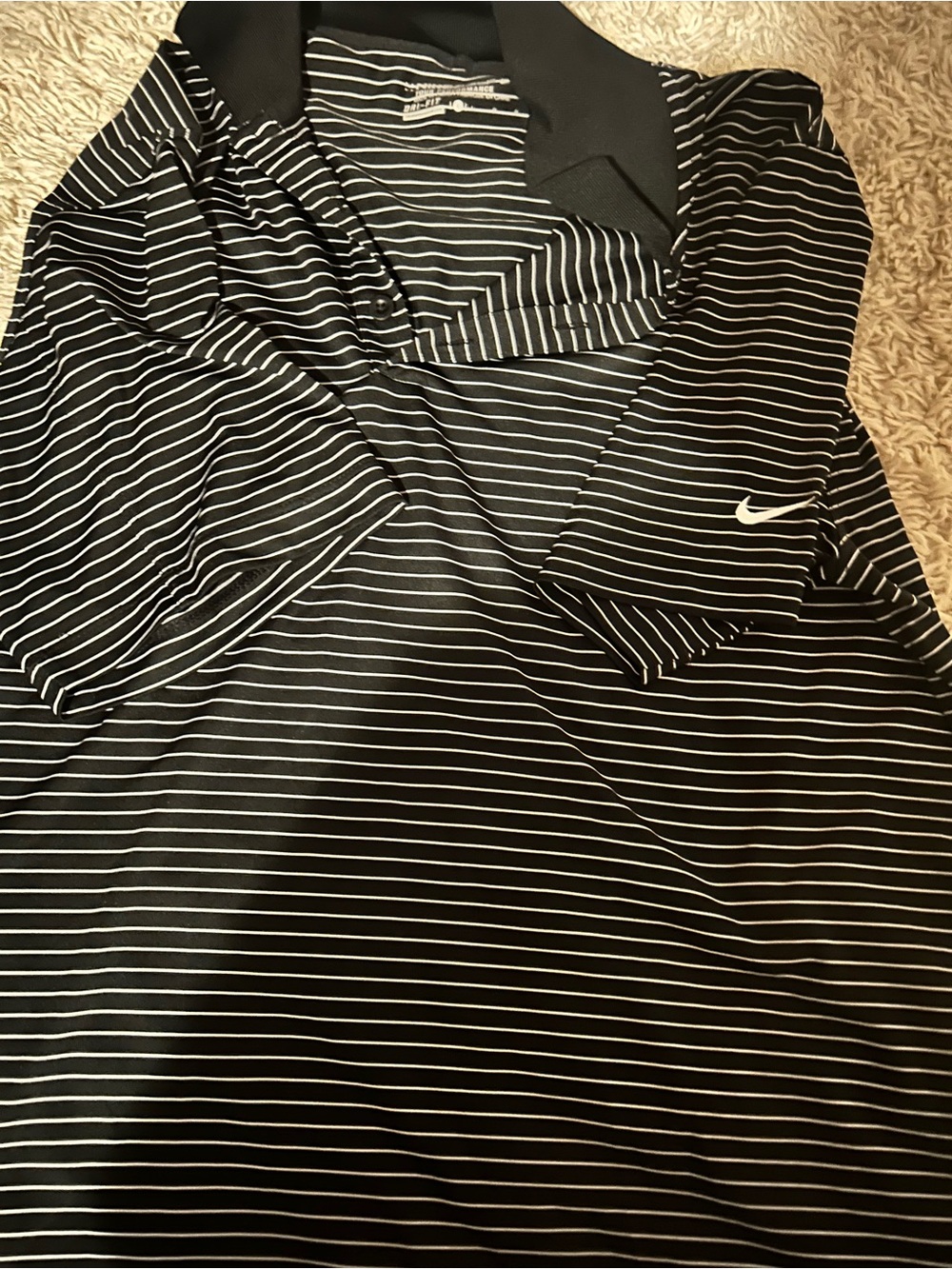 Nike Black & White Striped Lightweight Shirt Jacket